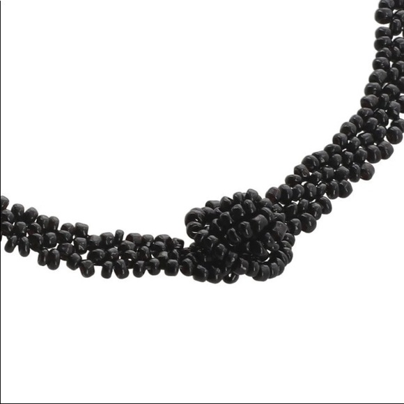 Turquoise & Black Glass Seed & Multi Strand Boho Handkerchief Necklace - Picture 13 of 13